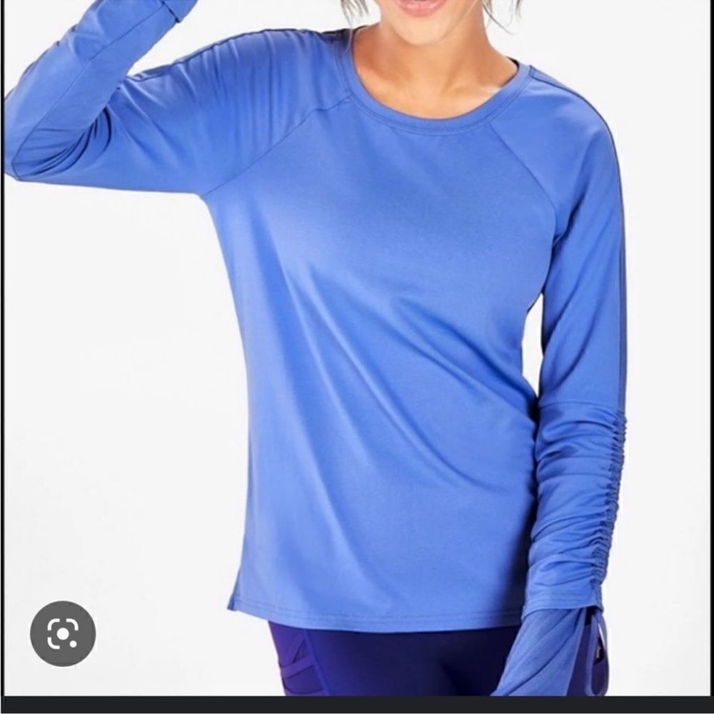 Fabletics Periwinkle Blue Cashel Adjustable Long Sleeve Cinched Top Size XS